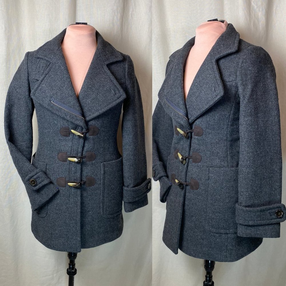 Banana Republic Wool Overcoat in Charcoal Gray - Perfect Condition - Size Small